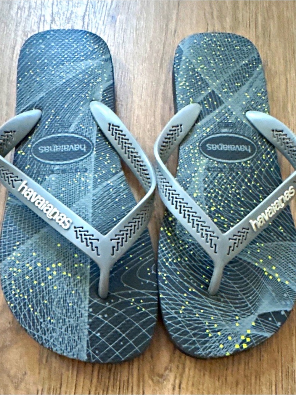 Havaianas Kids Blue Flip Flops with Yellow Speckle